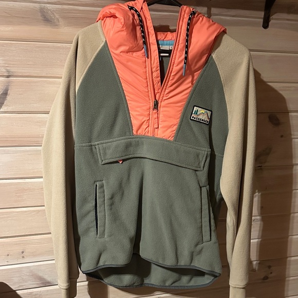 Passenger Olive and Coral Fleece Jacket - Picture 1 of 6